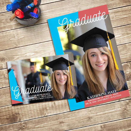 Graduation postcard invitations