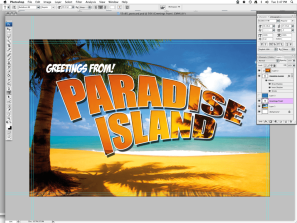 Create a Simple Holiday Postcard in Photoshop- using the Clipping Mask, Warp Tool, and other Text Effects!