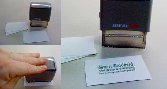 Stamped business card - simple and cheap business card solution