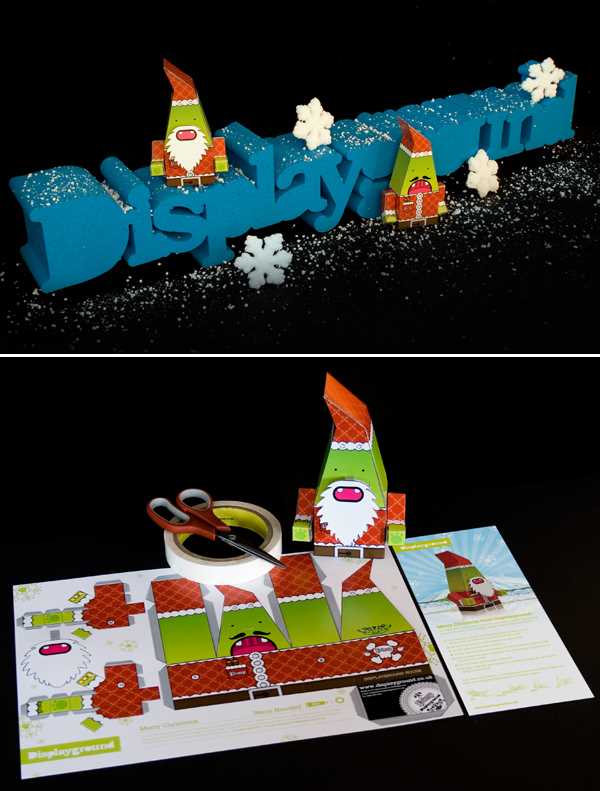 Bored of sending out "typical" corporate christmas cards, UK design company - Display Ground sent out "construct-it-yourself" Christmas Mailers instead. (wish they'd have sent me one! I want one of these to make!!)