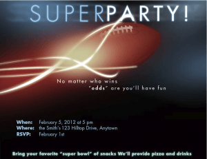 Super Invitations for the Super Big Game!