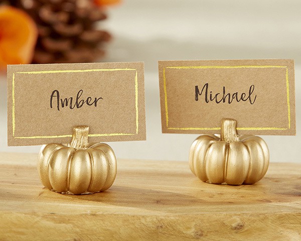 Pumpkin place card holder