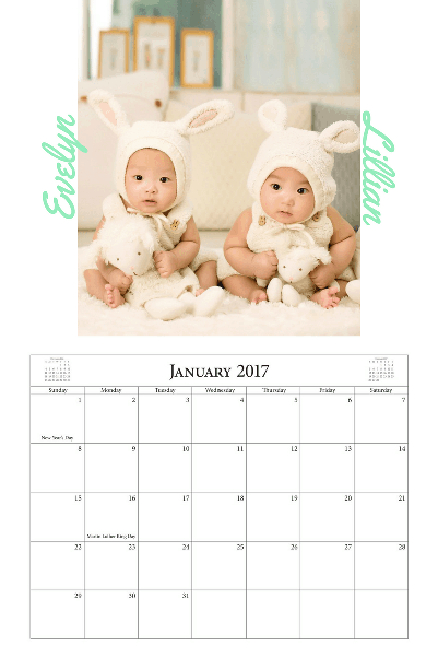 Create Cute Baby Calendars as Holiday Gifts