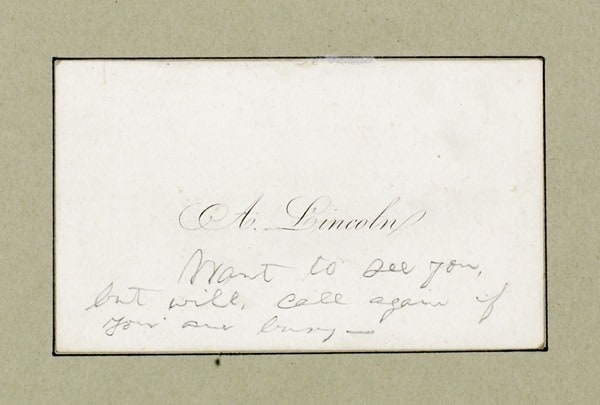 Abraham Lincoln calling card