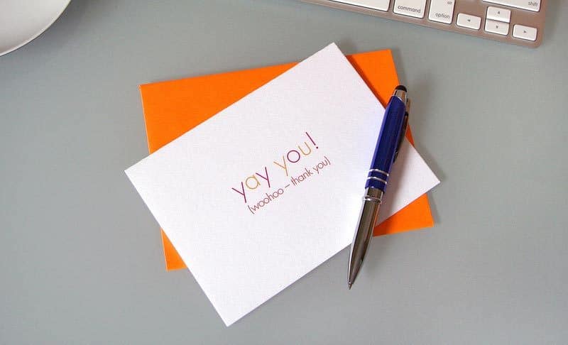 Corporate thank you card