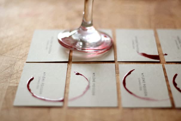 Wineglass stamp business card