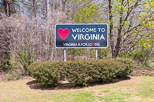 Virginia is for Lovers welcome sign