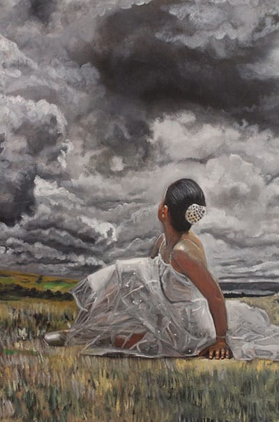 Ballerina oil painting