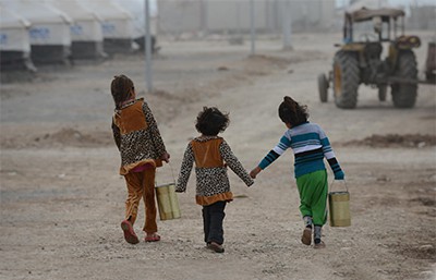 Young refugee girls