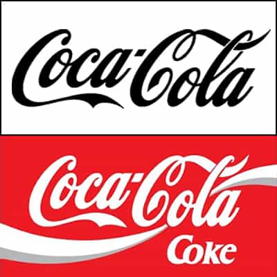 Coca-Cola logos before and after 1969.