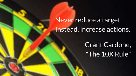 Never reduce a target. Instead, increase actions.