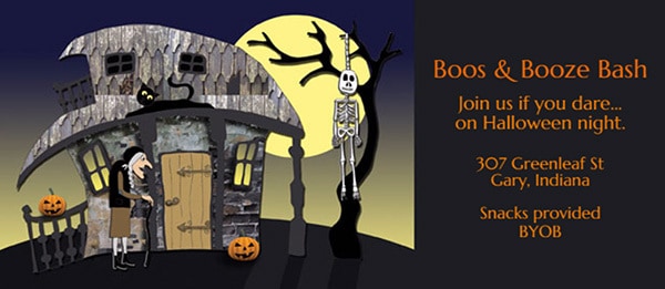 Witch's Haunted House Halloween 4x9 Rack Card