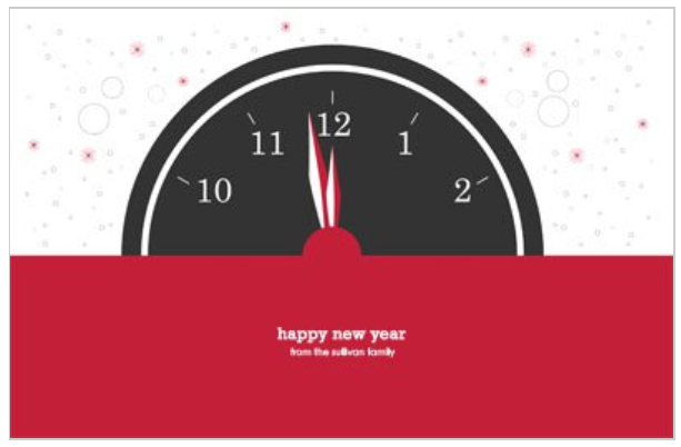 Coundown Clock New Years Eve Party 5.5x8.5 greeting card template