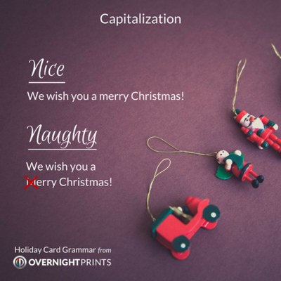 Holiday Card Grammar - Capitalization