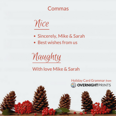 Holiday Card Grammar - Comma