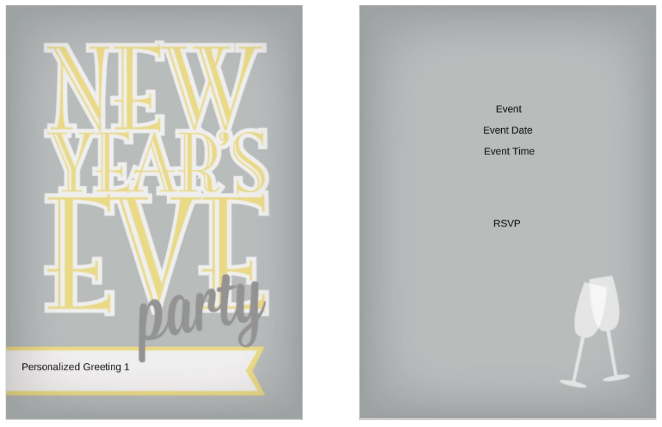 Neon New Years Eve Party 5x7 postcard invitation template