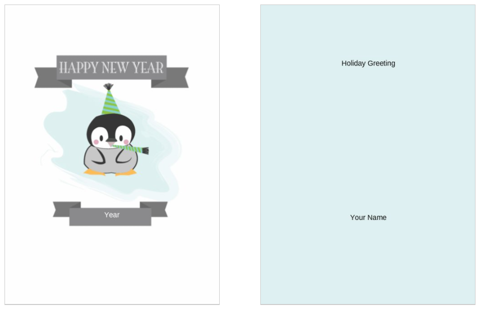 Silly Chilly New Years 5x7 postcard party invitation template