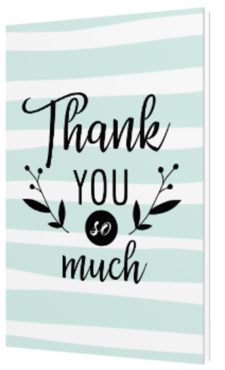 Seafoam Thank You So Much greeting card