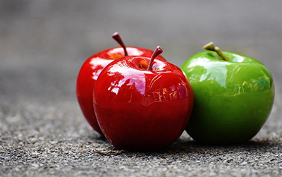 Red and green apples