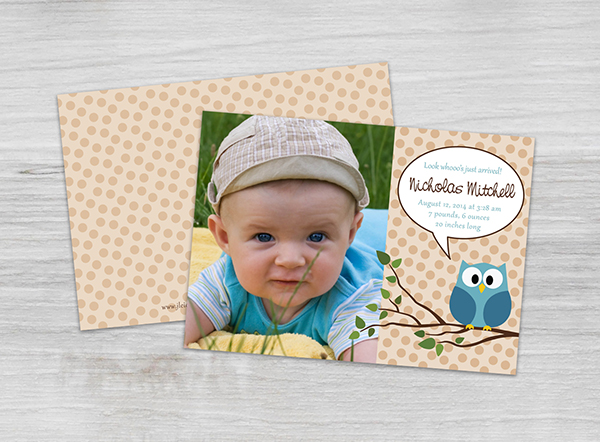 Baby announcement postcards